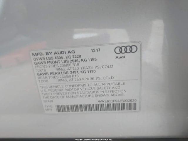 2018 AUDI Q3 2.0T PREMIUM 9