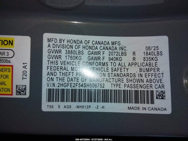 2025 HONDA CIVIC SPORT 9