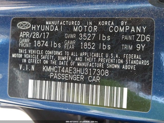 2017 HYUNDAI ACCENT SE 9