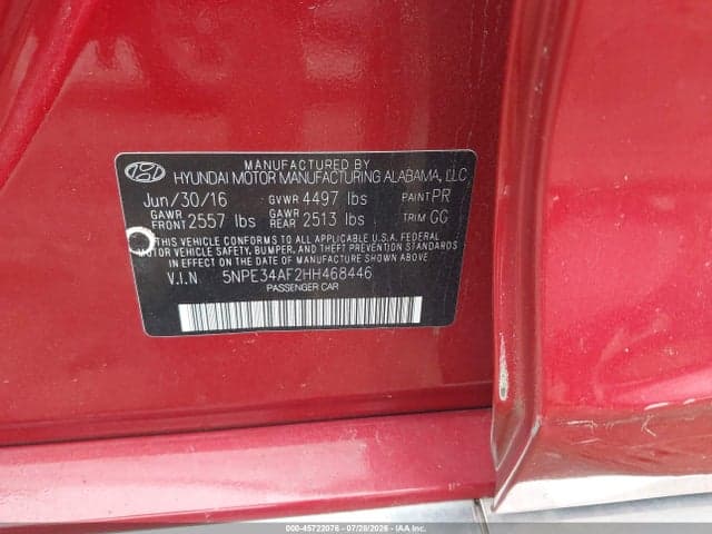 2017 HYUNDAI SONATA SPORT 9
