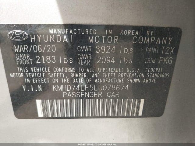 2020 HYUNDAI ELANTRA SE 9