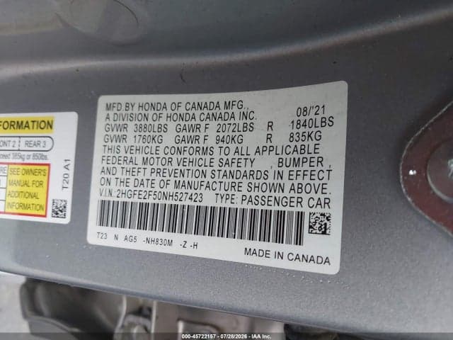 2022 HONDA CIVIC SPORT 9