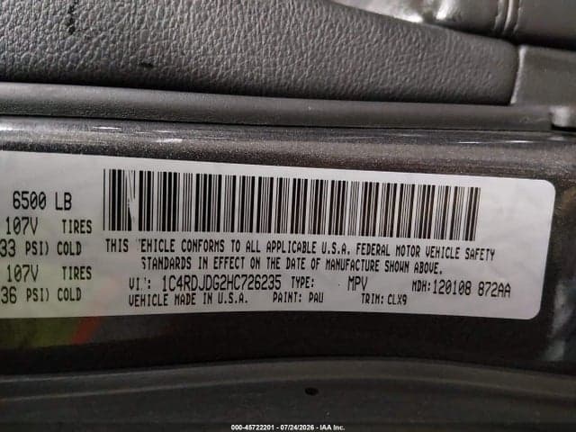 2017 DODGE DURANGO GT AWD 9