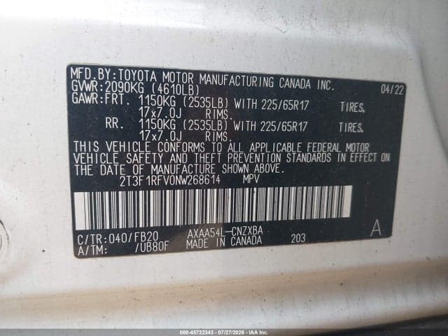 2022 TOYOTA RAV4 LE 9