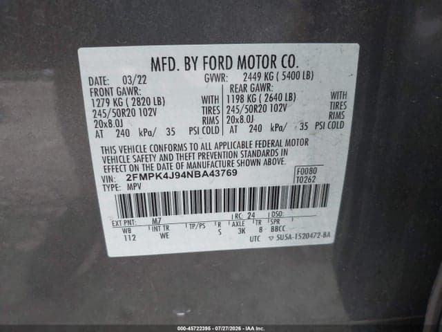 2022 FORD EDGE ST-LINE 9