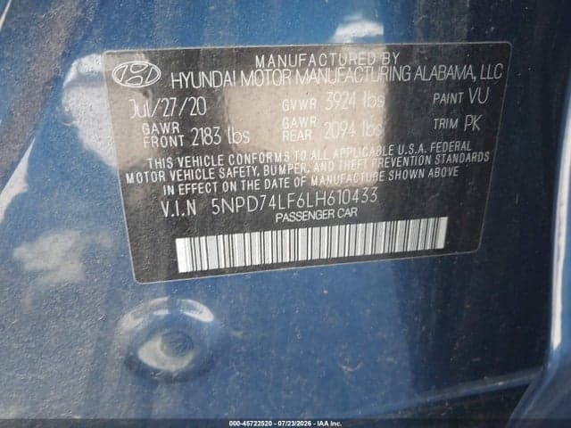 2020 HYUNDAI ELANTRA SE 9