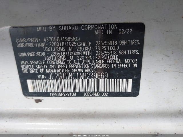 2022 SUBARU CROSSTREK LIMITED 9