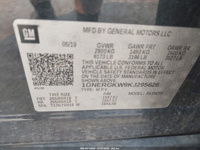 2019 CHEVROLET TRAVERSE 1LT 9