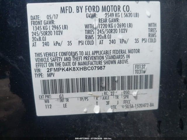2017 FORD EDGE TITANIUM 9