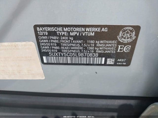 2020 BMW X3 XDRIVE30I 9