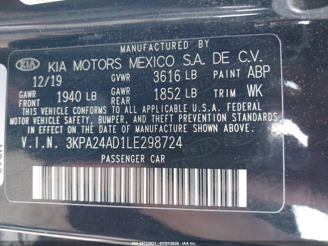 2020 KIA RIO S 9