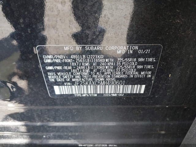 2021 SUBARU FORESTER TOURING 9