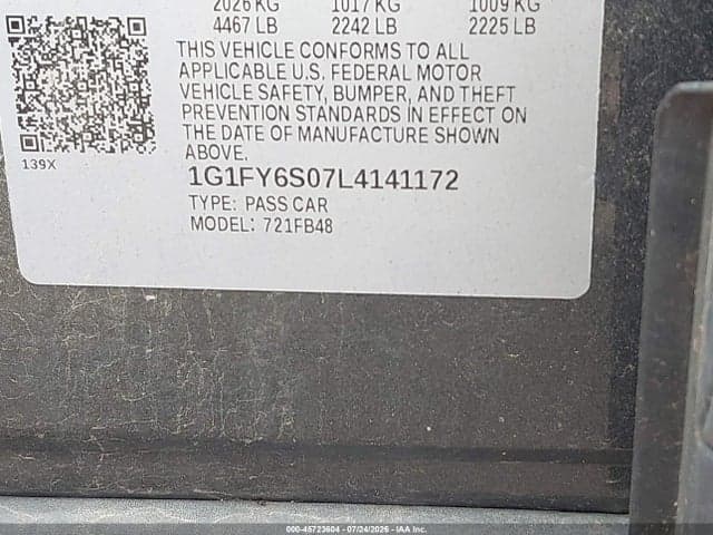 2020 CHEVROLET BOLT EV FWD LT 9