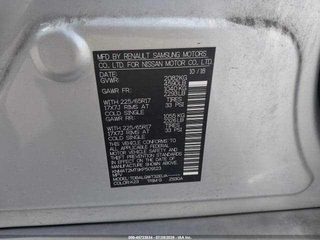 2019 NISSAN ROGUE SV 9