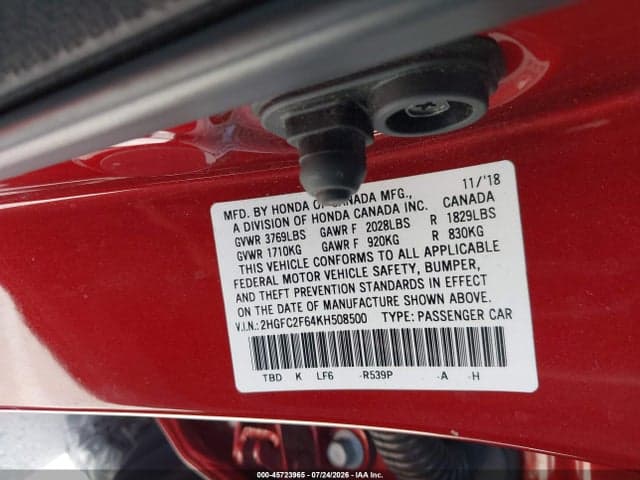 2019 HONDA CIVIC LX 9