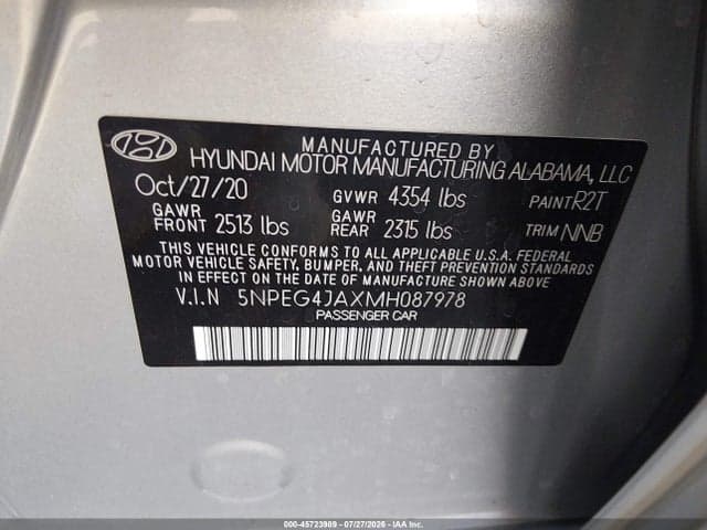 2021 HYUNDAI SONATA SE 9