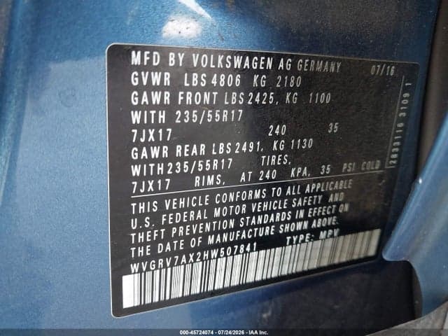 2017 VOLKSWAGEN TIGUAN 2.0T WOLFSBURG EDITION 9
