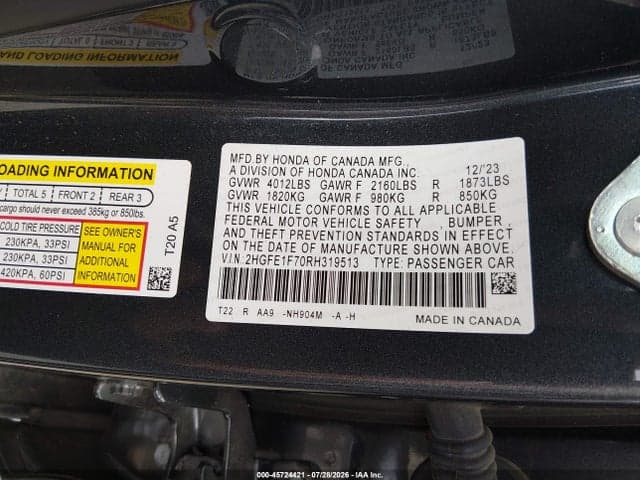 2024 HONDA CIVIC EX 9