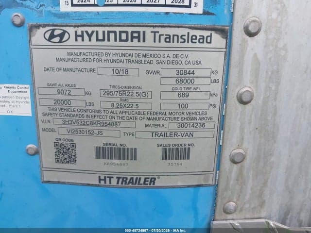 2019 HYUNDAI TRANSLEAD INC UNKNOWN 9