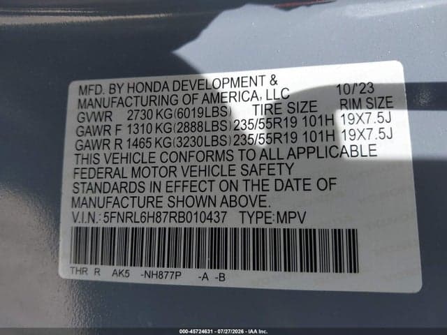 2024 HONDA ODYSSEY TOURING 9