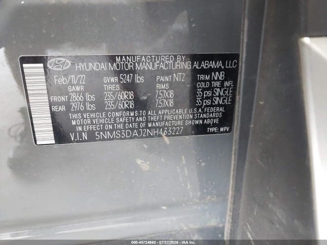 2022 HYUNDAI SANTA FE SEL 9