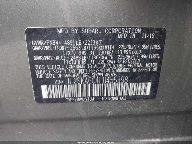 2020 SUBARU FORESTER PREMIUM 9