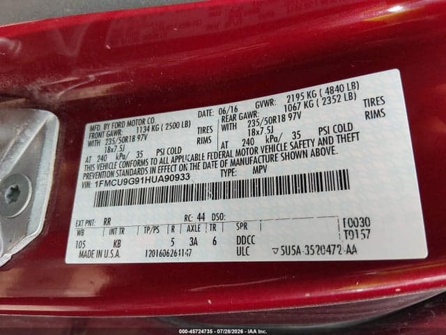 2017 FORD ESCAPE SE 9