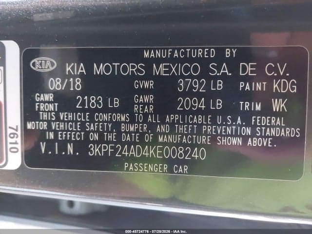 2019 KIA FORTE LXS 9