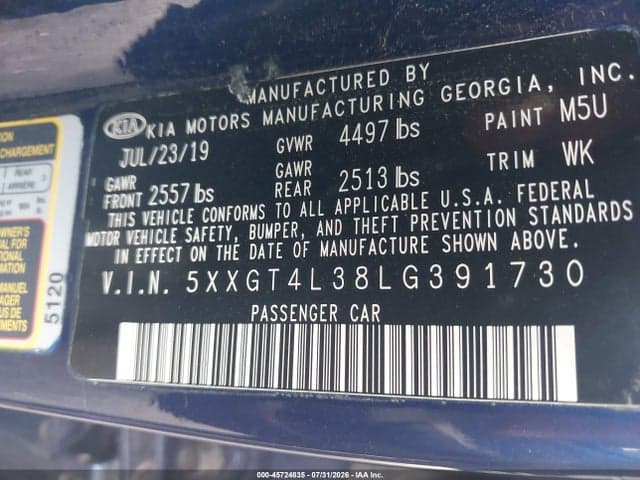 2020 KIA OPTIMA LX 9