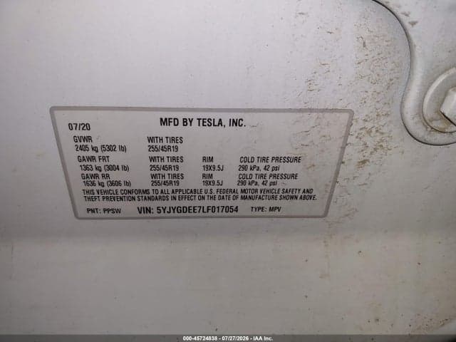 2020 TESLA MODEL Y LONG RANGE DUAL MOTOR ALL-WHEEL DRIVE 9