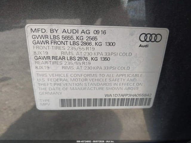 2017 AUDI Q5 3.0T PREMIUM PLUS 9