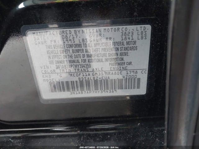 2017 NISSAN SENTRA S 9