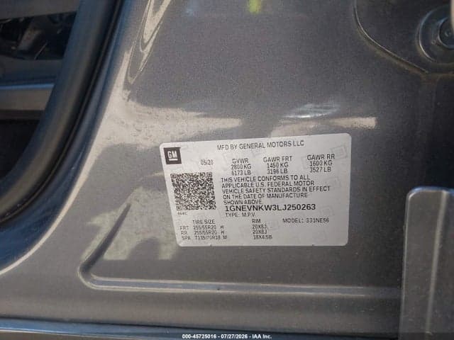 2020 CHEVROLET TRAVERSE AWD HIGH COUNTRY 9