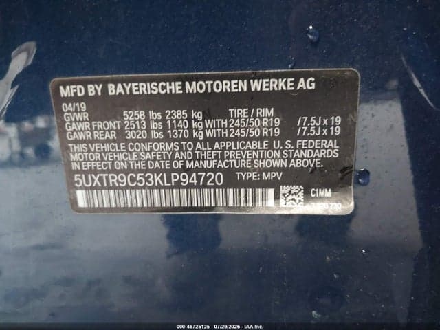 2019 BMW X3 XDRIVE30I 9