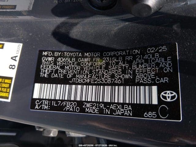2025 TOYOTA COROLLA HYBRID LE 9