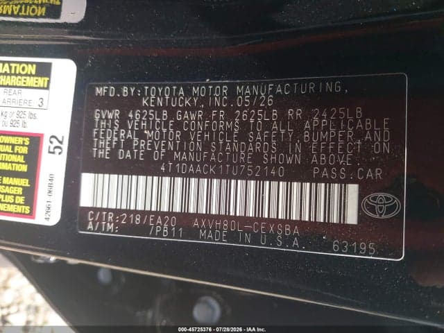2026 TOYOTA CAMRY SE 9