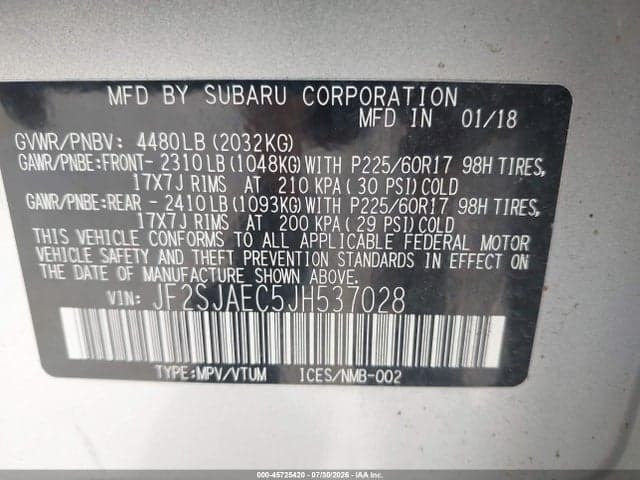 2018 SUBARU FORESTER 2.5I PREMIUM 9