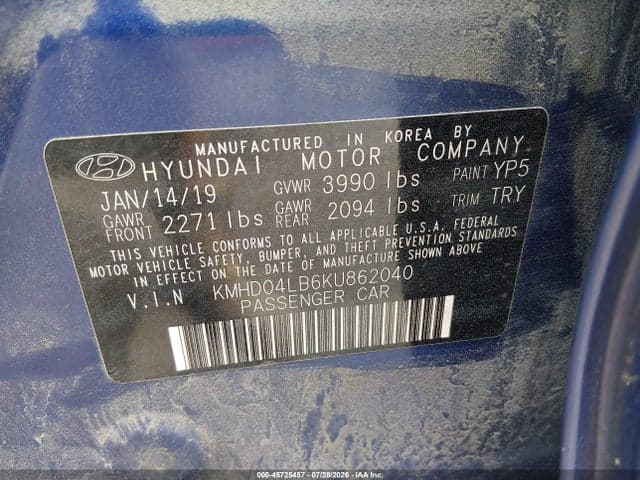 2019 HYUNDAI ELANTRA SPORT 9