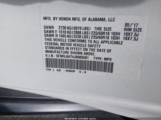 2018 HONDA ODYSSEY EX-L 9