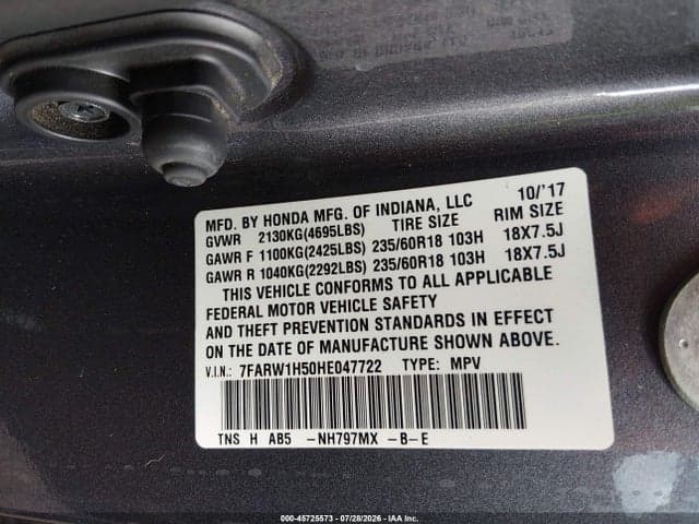 2017 HONDA CR-V EX 9