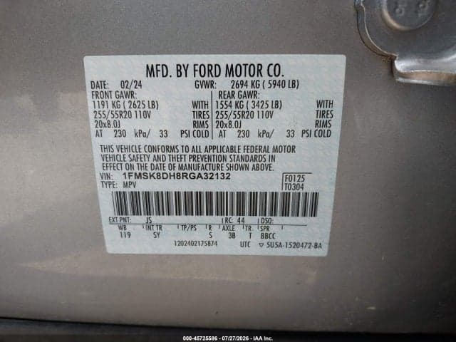 2024 FORD EXPLORER XLT 9