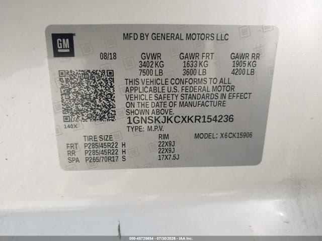 2019 CHEVROLET SUBURBAN PREMIER 9