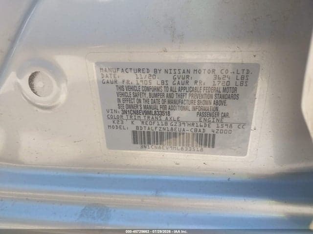 2021 NISSAN VERSA SV XTRONIC CVT 9
