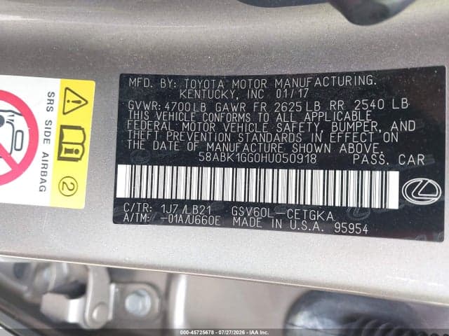 2017 LEXUS ES 350 9