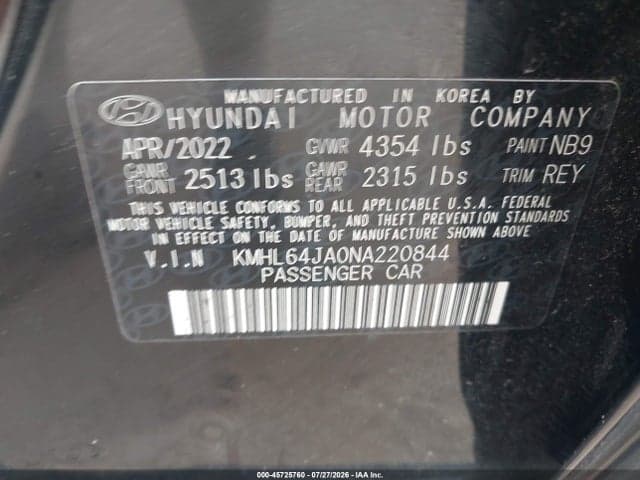 2022 HYUNDAI SONATA SEL 9