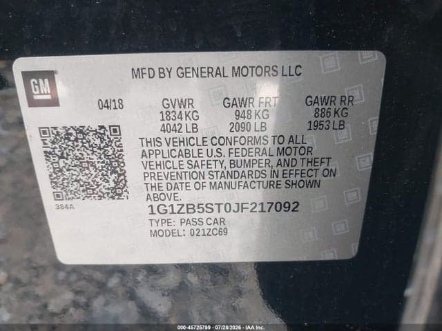 2018 CHEVROLET MALIBU 1LS 9