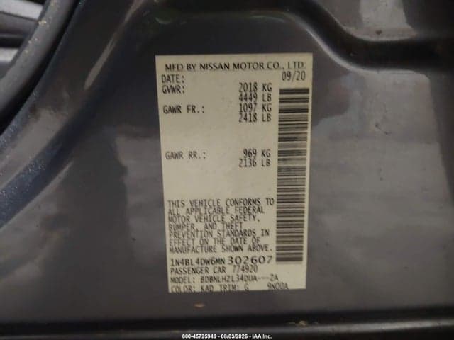 2021 NISSAN ALTIMA SV INTELLIGENT AWD 9