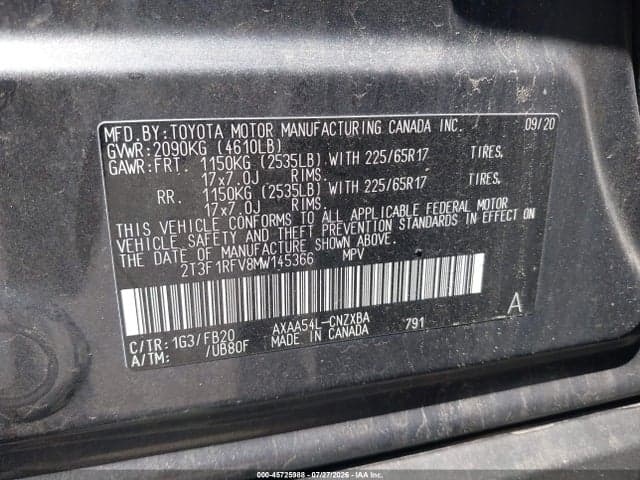 2021 TOYOTA RAV4 LE 9