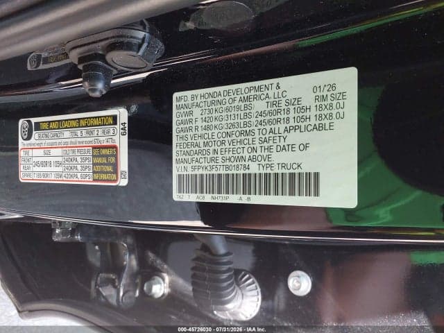 2026 HONDA RIDGELINE RTL 9