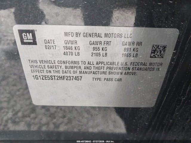 2017 CHEVROLET MALIBU 1LT 9